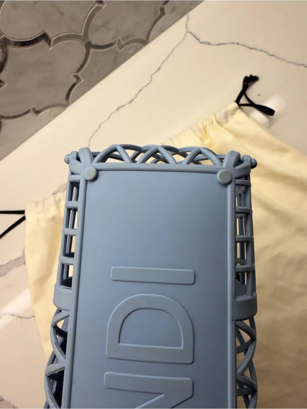 Fendi Light Blue Roma Small Basket Tote